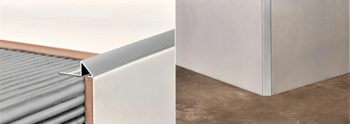 Aluminum trim profiles in architectural use