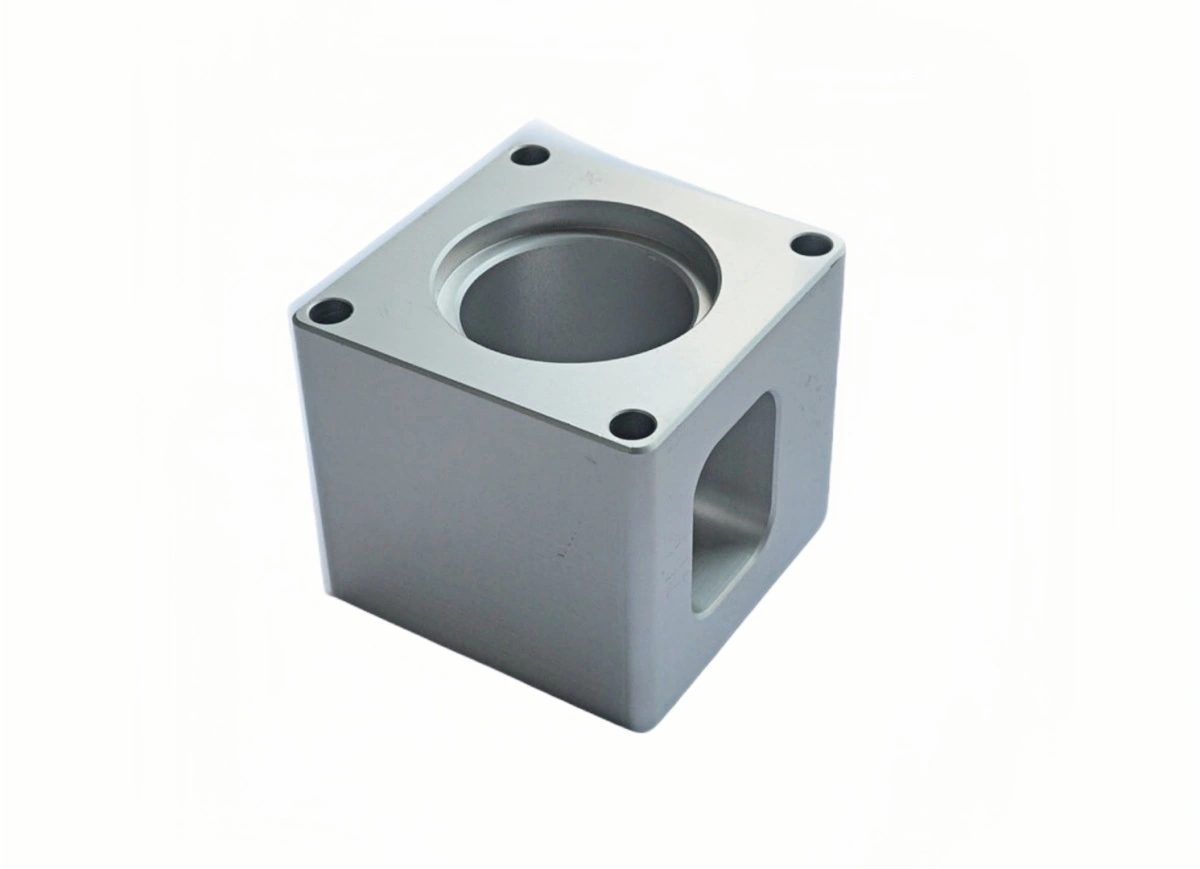 Finished part from block of aluminum for cnc