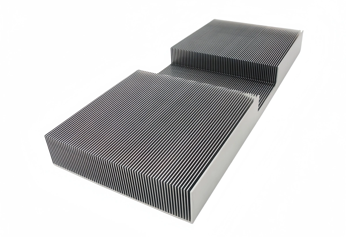 Heat flow animation plate fin heat sink