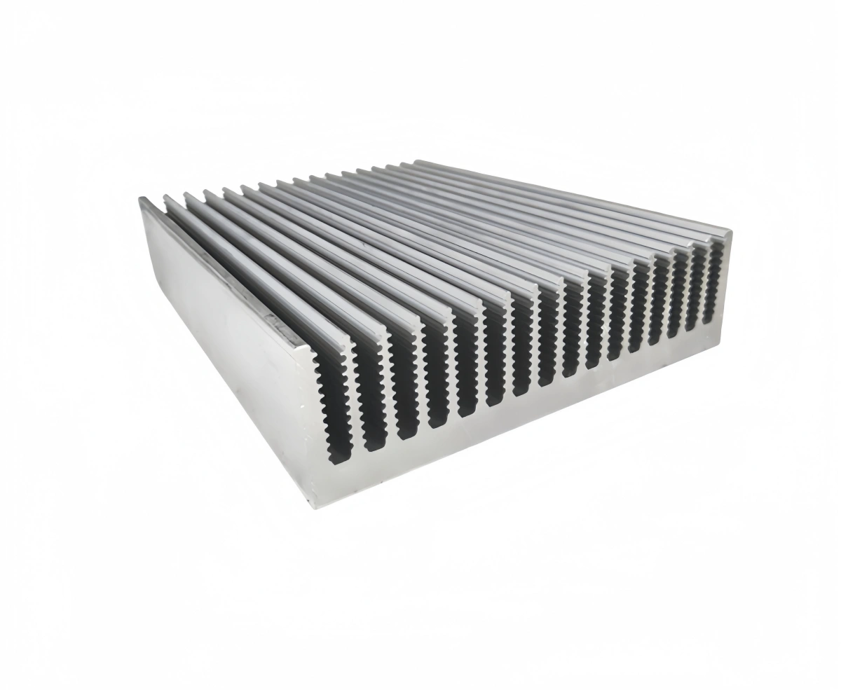Various fin types of extruded heat sinks