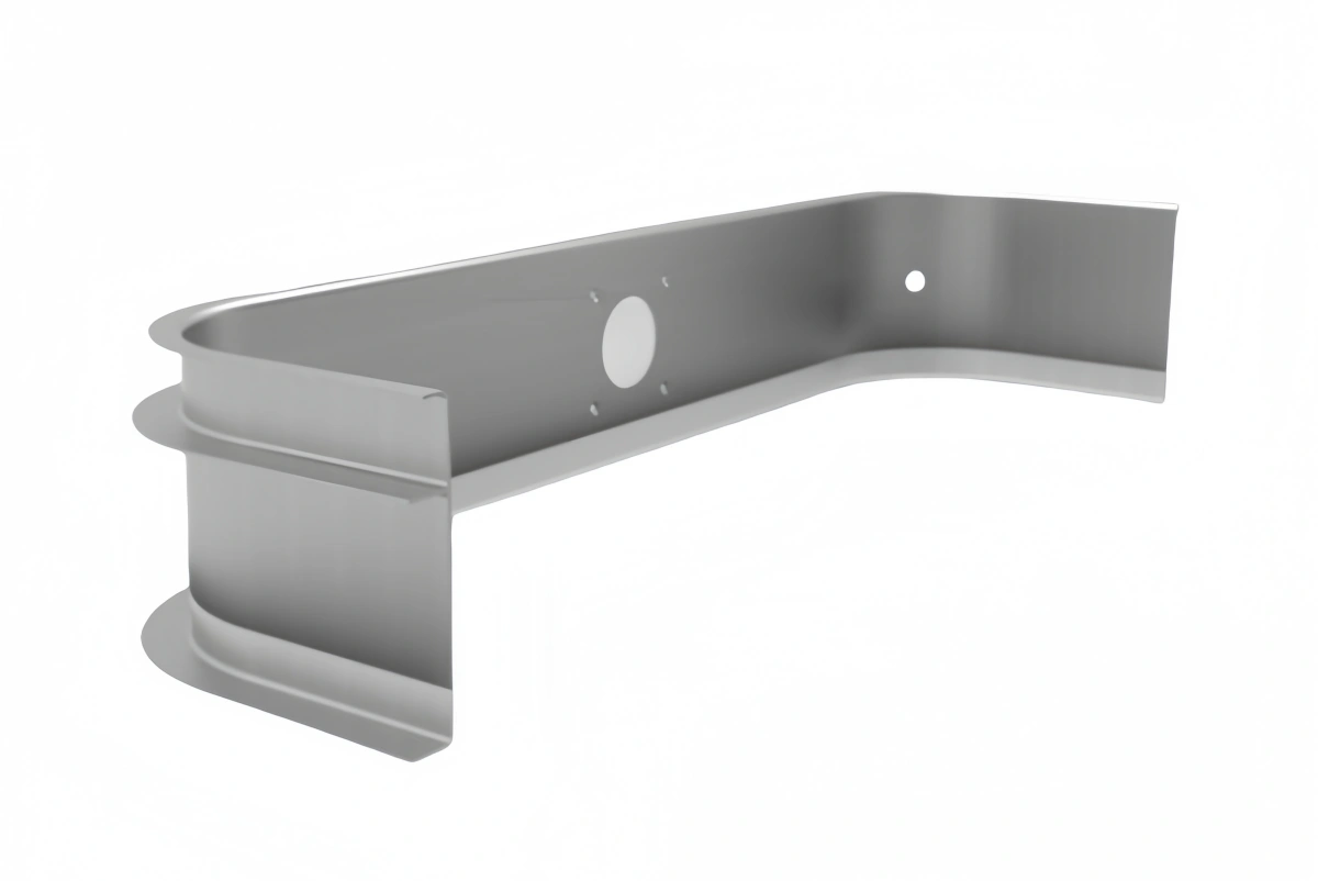 A press brake bending aluminum flat bar with precision