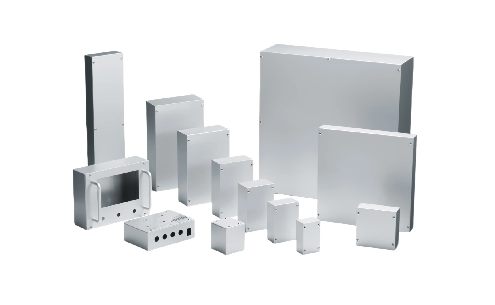 Brushed silver custom aluminum enclosure