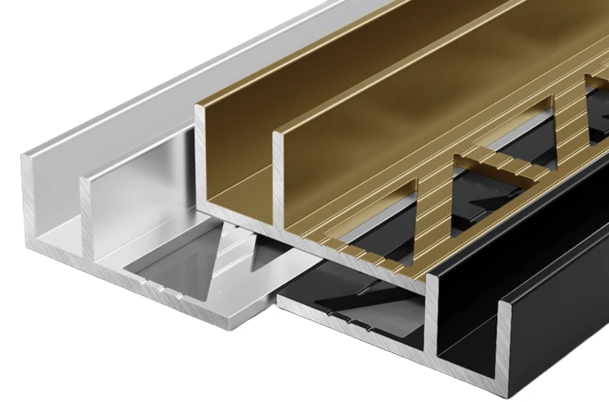 Installation of an aluminum f channel extrusion on a wall