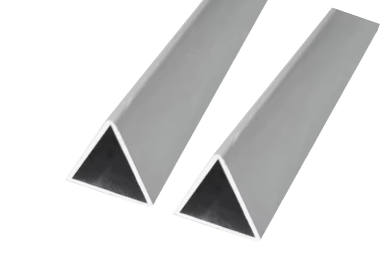 Machine part made from a triangular aluminum extrusion