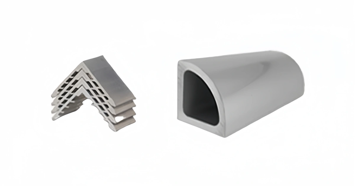 Various shapes of a triangular aluminum extrusion