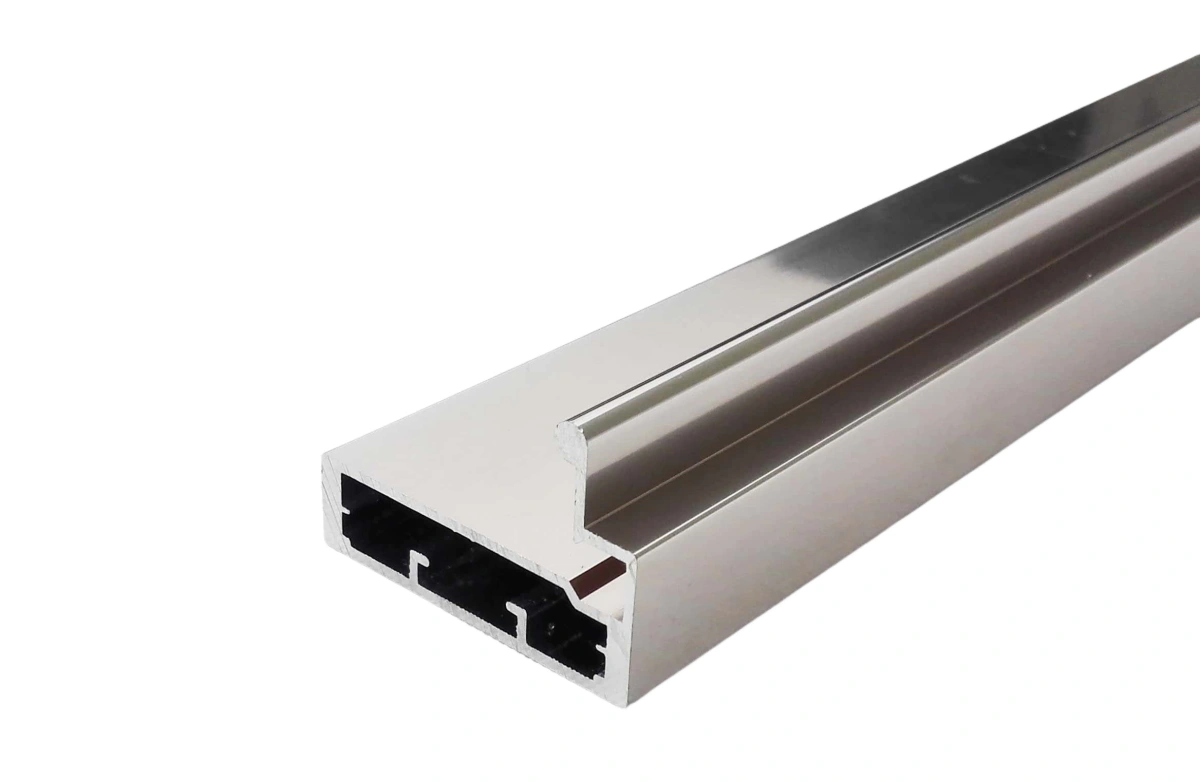 Polished aluminum sheet compared to standard matte finish