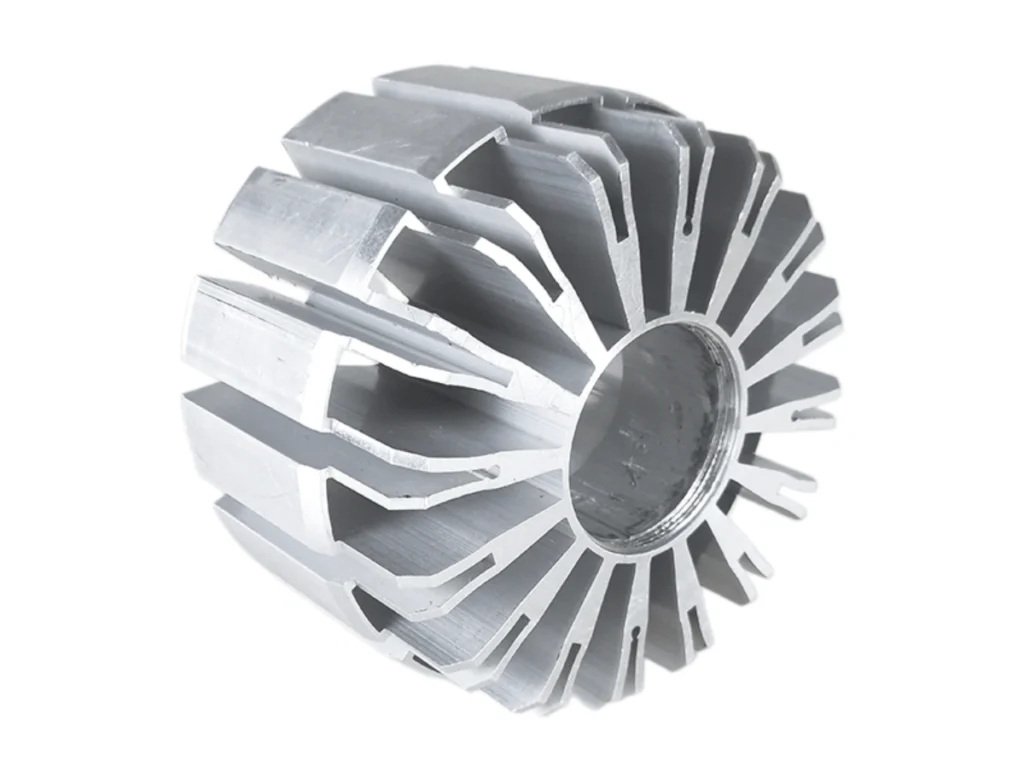 Precision CNC machining of an aluminum profile heatsink