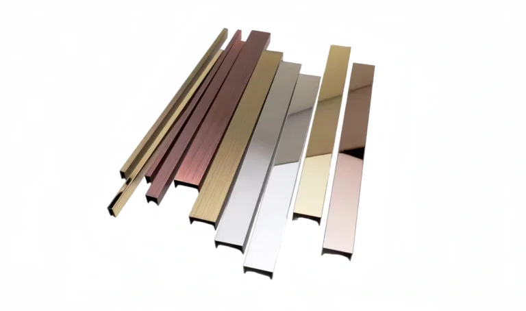 Aluminum profile polishing process showing mirror surface treatment