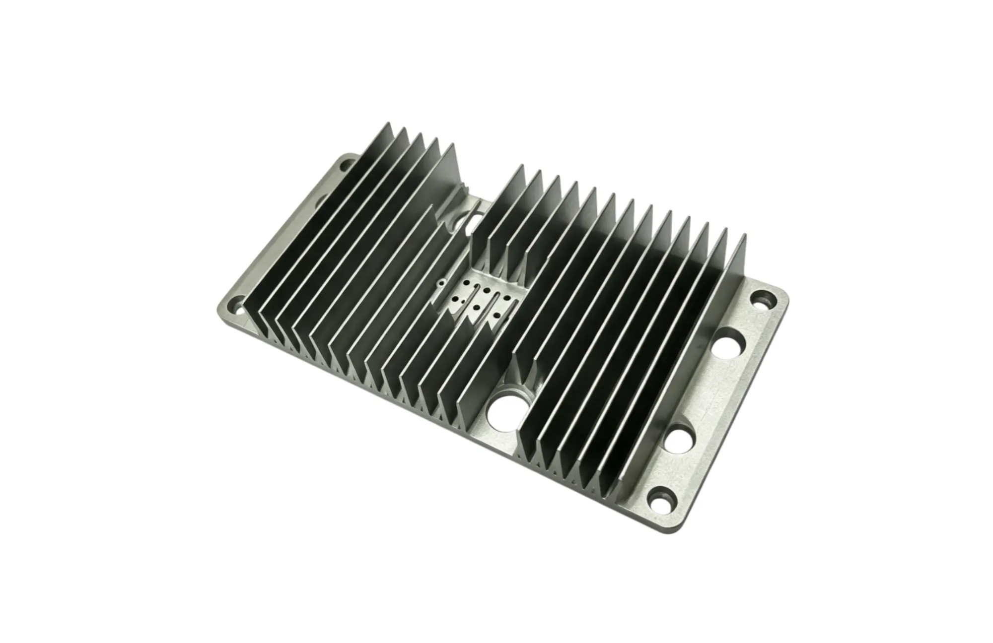 Close up of heatsink aluminum extrusion profile fins